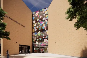 Rendering of Howardena Pindell work commissioned for George Sanchez Building at UT Austin